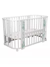Кроватка-трансформер Indigo Green Line 5 в 1 с маятником 100*70 / 140*70 (закругленный) листочки