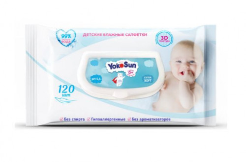 Влажная детские салфетки YokoSun  №120 /18 уп