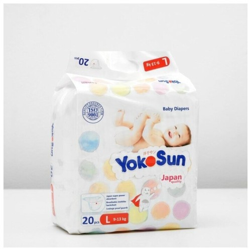 Подгузники YokoSun Comfort  L (9-13 кг)  54 шт (4упак/кор)