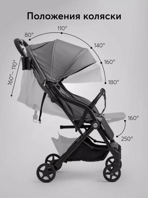 Коляска прогулочная Happy Baby Umma dark grey
