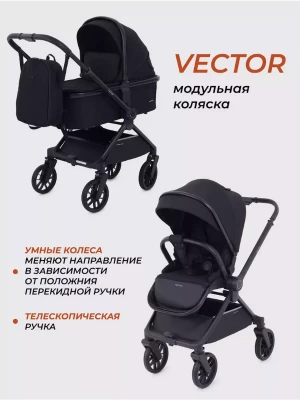 Коляска 2 в 1 Rant Vector RA322 Black - фото 1