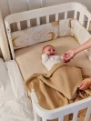 Кроватка-трансформер Happy Baby Mommy Love 160*70 и 100*70 (закругленный) milk