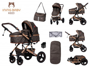 Коляска-трансформер Ining Baby K023 2 в 1 grey