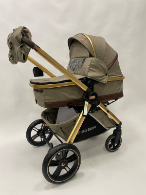 Коляска-трансформер Ining Baby K310 PRO 3 в 1 khaki - фото 1