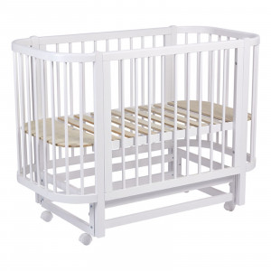 Кроватка Polini kids Simple 350 120*60 с маятником (закругленный) белый