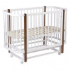 Кроватка Polini kids Simple 350 120*60 с маятником (закругленный) белый-дуб крафт