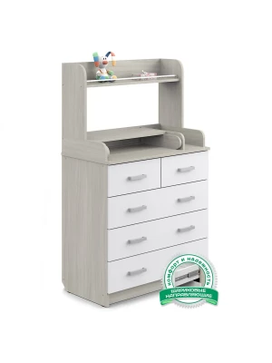 Комод Aton Сириус-2 Полка 805 ЛДСП 5 шимо светлый-белый - фото 1