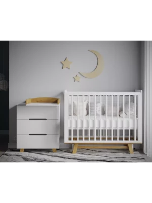 Кроватка Incanto Anniken Ecco 120*60 с маятником белый/бук - фото 1