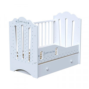 Кроватка ВДК Bonne 120*60 бортик с маятником белый