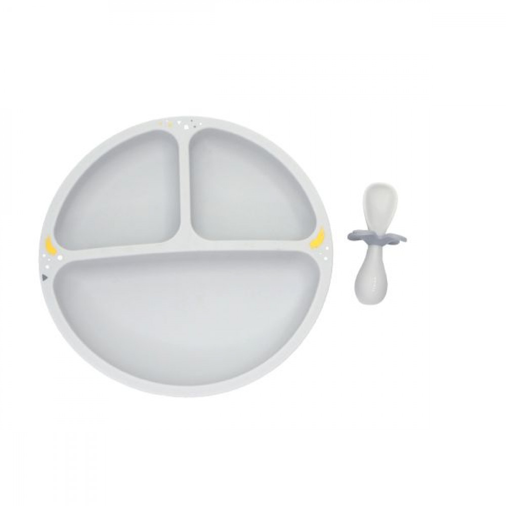 Набор посуды Oribel Cocoon Z тарелка+ложка серый