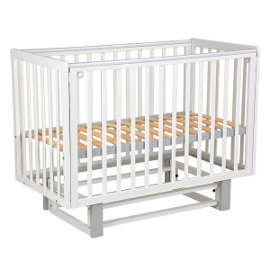 Кроватка Polini kids Simple 341 120*60 с маятником белый/серый