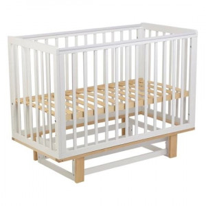 Кроватка Polini kids Simple 341 120*60 с маятником белый-натуральный