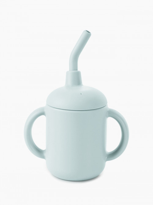 Поильник Happy Baby силиконовый с трубочкой (light blue, 15065)