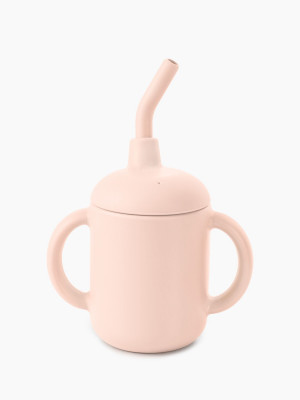 15065, Поильник силиконовый с трубочкой (light pink, 15065)