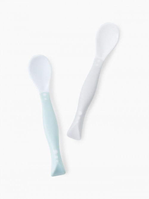 Набор ложек Happy Baby для кормления, 2 шт. (grey&blue, 15003)