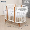 Кроватка-трансформер Pituso Stella 6 в 1 с маятником 125*75 (овал) и 75*75 (круг) белый/бук