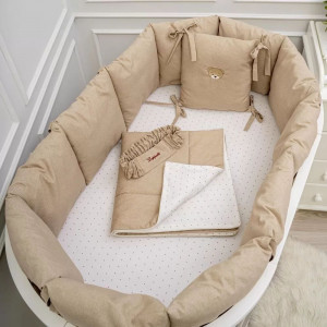 Набор 4 предмета для овальной и прямоугольной кроватки "Сканди ", цвет бежевый, 8001/4