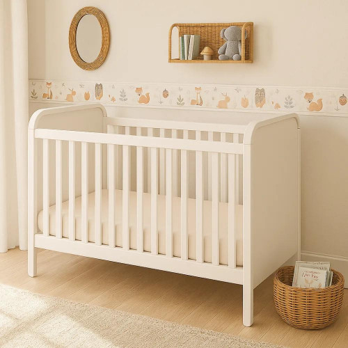 Простыня трикотажная на резинке для детской кроватки
"однотон", цвет молочный 9006/10п