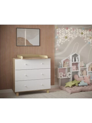 Комод Incanto Ronnie МДФ 800/3 белый/бук
