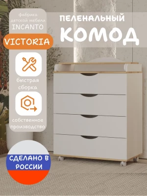 Комод Incanto Victoria 800/4 белый/дуб