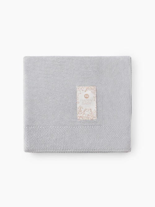 Плед Happy Baby вязаный (light grey)