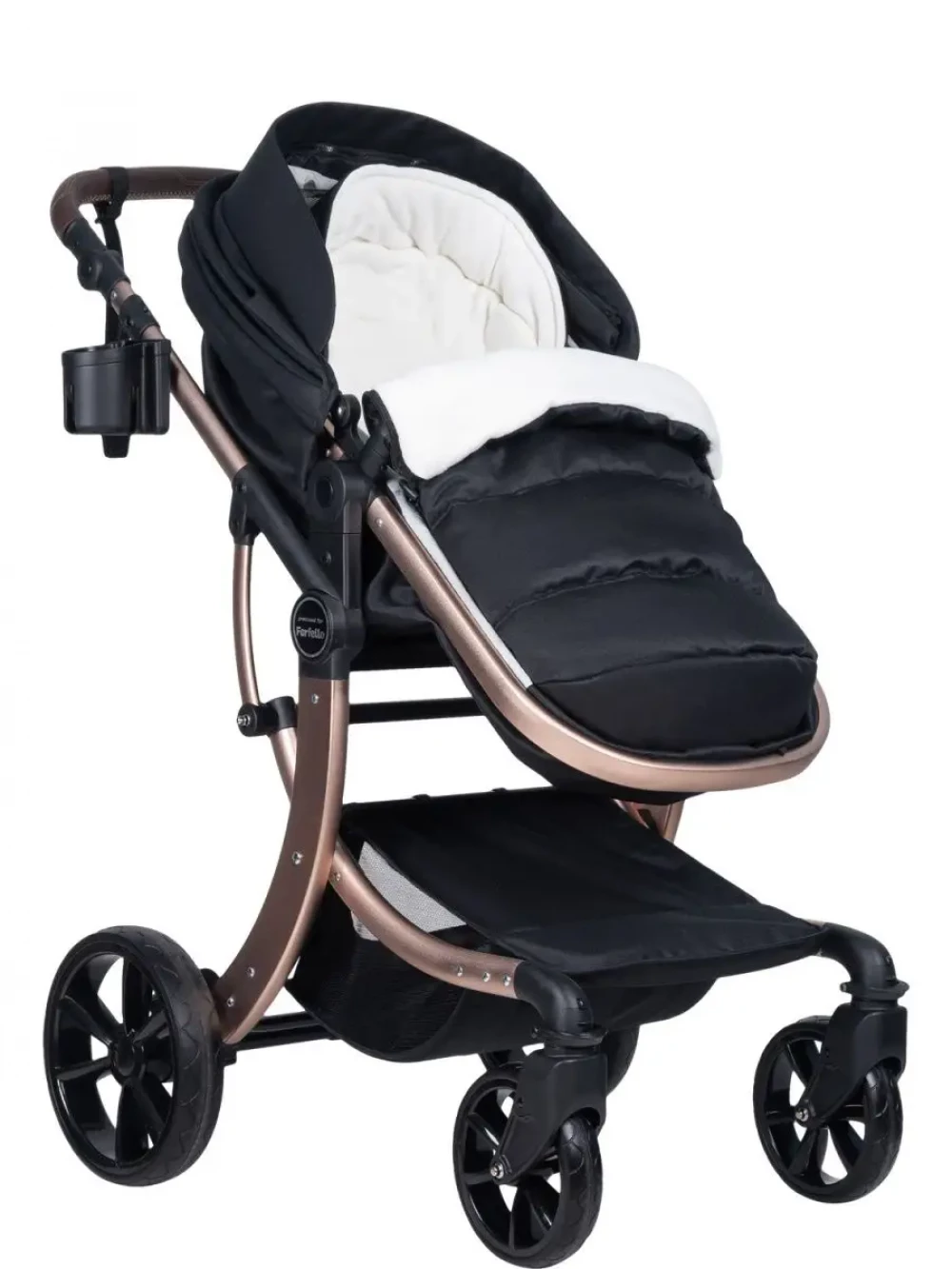 Коляска-трансформер Farfello Aimile Original New Gold 2 в 1 черное золото