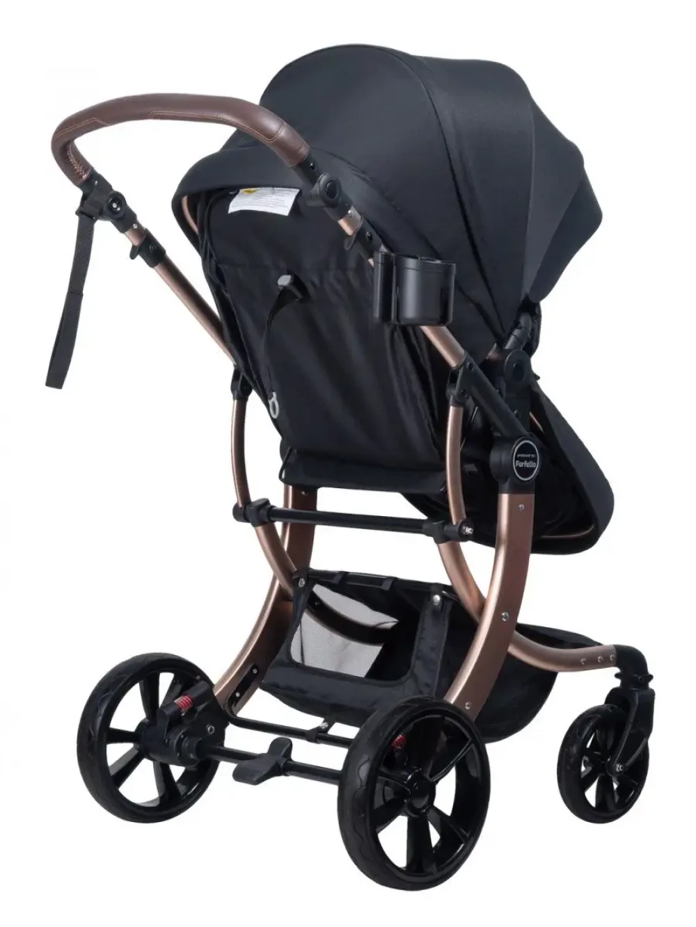 Коляска-трансформер Farfello Aimile Original New Gold 2 в 1 черное золото