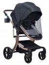 Коляска-трансформер Farfello Aimile Original New Gold 2 в 1 черное золото