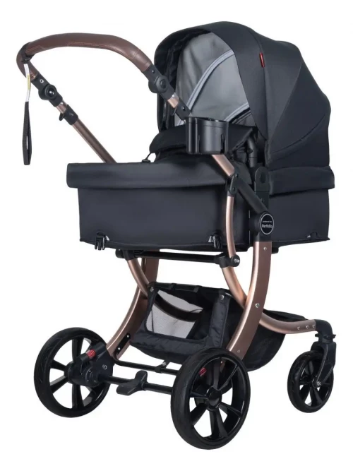 Коляска-трансформер Farfello Aimile Original New Gold 2 в 1 черное золото