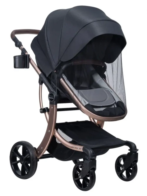 Коляска-трансформер Farfello Aimile Original New Gold 2 в 1 черное золото