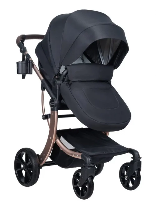 Коляска-трансформер Farfello Aimile Original New Gold 2 в 1 черное золото
