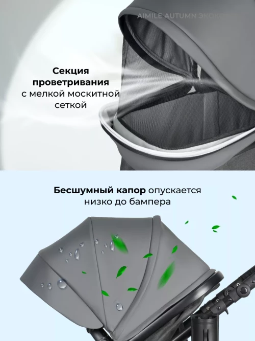 Коляска-трансформер Farfello Aimile Original Autumn 2 в 1 Dark grey