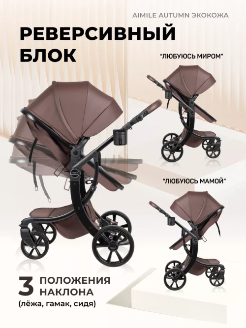 Коляска-трансформер Farfello Aimile Original Autumn 2 в 1 Chocolate