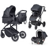 Коляска 3 в 1 Farfello Sola Trio Comfort Total black