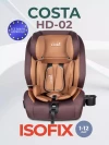 Автокресло Costa HD-02 isofix 1/2/3 (9-36кг) Brown/coffee