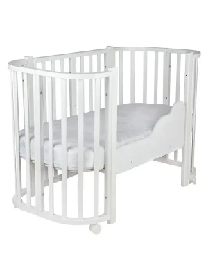Кроватка-трансформер Indigo Baby Lux без маятника 120*60 (закругленный) белый