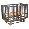 Кроватка Polini kids Simple 341 120*60 с маятником графит-дуб крафт золотой