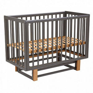Кроватка Polini kids Simple 341 120*60 с маятником графит-дуб крафт золотой