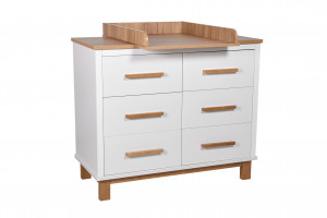 Комод Polini kids Simple 3402 белый-дуб крафт золотой
