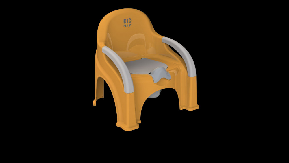 Горшок KidPlast Primo оранжевый/т.серый/т.серый с т.серой крышкой