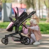 Коляски для кукол 2 в 1 Carrello Fortuna PINK BLACK