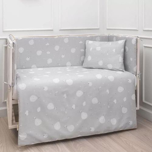 Набор 6пр.для прямоугольной кроватки "Сказочный полет" цв.серый 6146/5