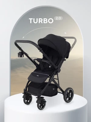 Коляска прогулочная MOWBaby Turbo 2.0 MB021 Black - фото 1