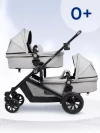 Коляска для двойни Farfello Silva Duo Light Grey 