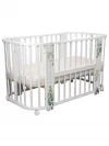 Кроватка-трансформер Indigo Baby Line 5 в 1 с маятником 100*70 / 140*70 (закругленный) листочки