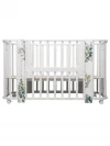 Кроватка-трансформер Indigo Baby Line 5 в 1 с маятником 100*70 / 140*70 (закругленный) листочки