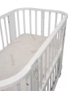 Кроватка-трансформер Indigo Baby Line 5 в 1 с маятником 100*70 / 140*70 (закругленный) листочки