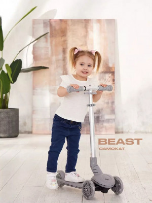 Самокат 3-х колесный Rant Beast RB102 grey