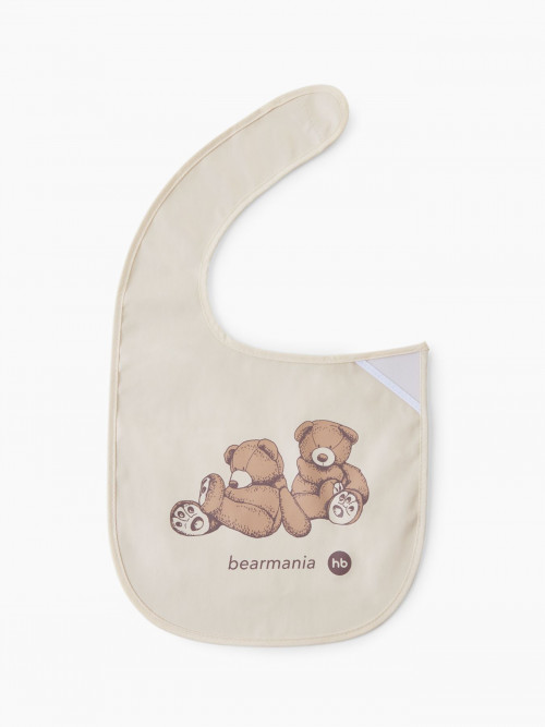 Нагрудный фартук Happy Baby на липучке (bears (milky), 16009)
