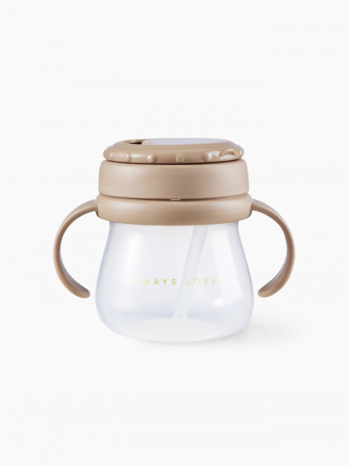 Поильник Happy Baby с трубочкой и ручками 250мл. (light brown, 14012)